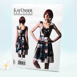 Vintage Vogue V1353, Womens Dress Sewing Pattern, Sizes 8-16, Kay Unger NY
